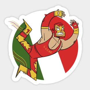 Flying Luchador Sticker